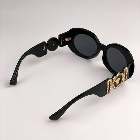 Versace VE4426BU GB1/87 Sunglasses MAXI MEDUSA BIGGIE Black Gray Oval Women - Picture 10 of 12